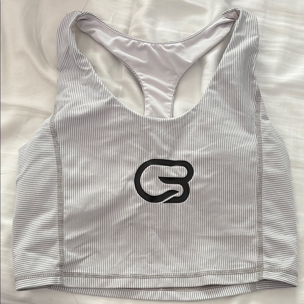 Gray Striped CyclebarWomen's Sports Bra